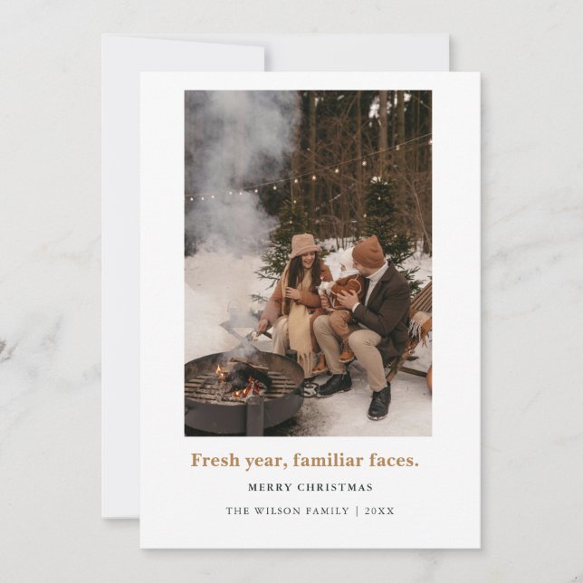 Personalized Seasonal Card | Festive Family saying (Front)
