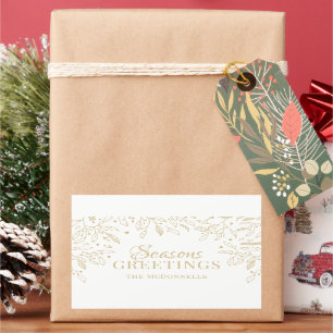 Personalized Seasons Greetings Gold Sticker