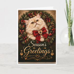Personalized Season's Greetings Persian Cat Christ Card