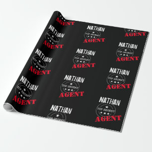 Personalized Secret Agent / Spy Top Secret Wrapping Paper