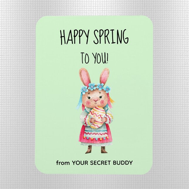 Personalized Secret Buddy Happy Spring Flexible Magnet (Creator Uploaded)