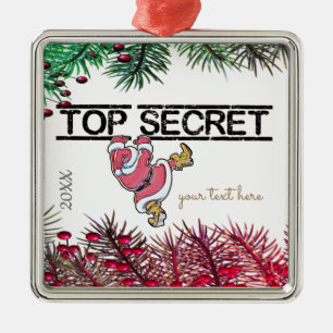 Personalized Secret Santa Christmas Party  gift Metal Ornament
