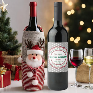 Personalized Secret Santa Gift Wine Label