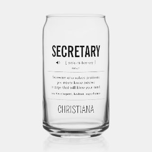 Personalized Secretary Funny Can Glass