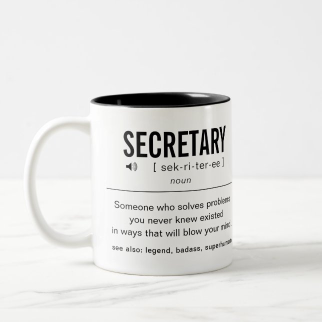 Personalized Secretary Funny Two-Tone Coffee Mug (Left)