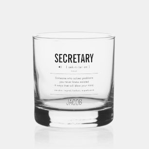 Personalized Secretary Funny Whiskey Glass