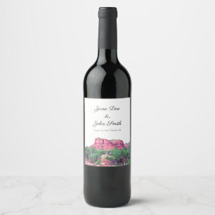 Personalized Sedona Arizona Wedding Wine Label
