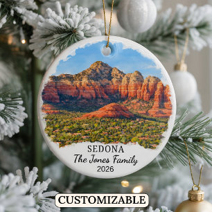Personalized Sedona Ornament, Custom Arizona Ceramic Ornament