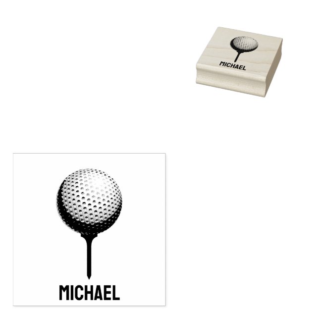 Personalized Self-inking ,Golf Ball Rubber Stamp (Stamped)