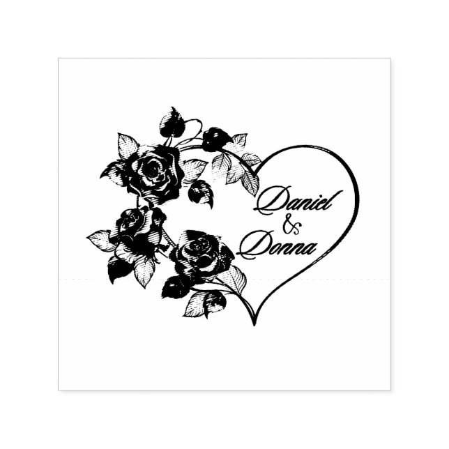 Personalized Self-Inking Wedding Rubber Stamp (Design)