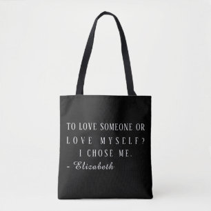 Personalized Self Love Quote Aesthetic Tote Bag   