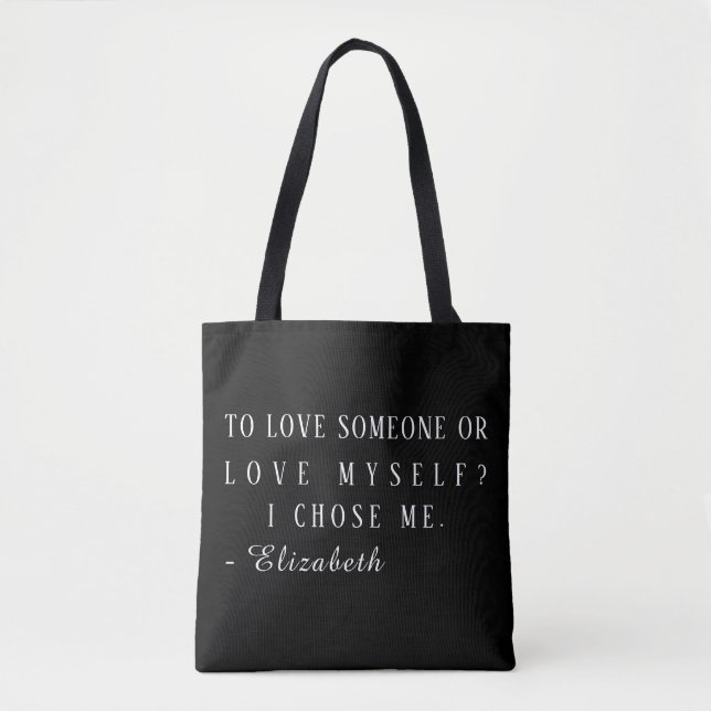 Personalized Self Love Quote Aesthetic Tote Bag |  (Front)