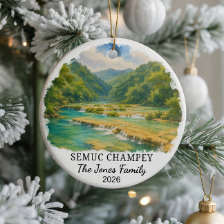 Personalized Semuc Champey Ceramic Ornament, Custo Ornament