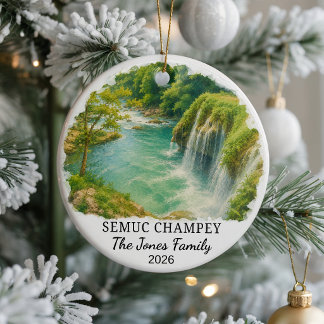 Personalized Semuc Champey Ceramic Ornament, Custo Ornament