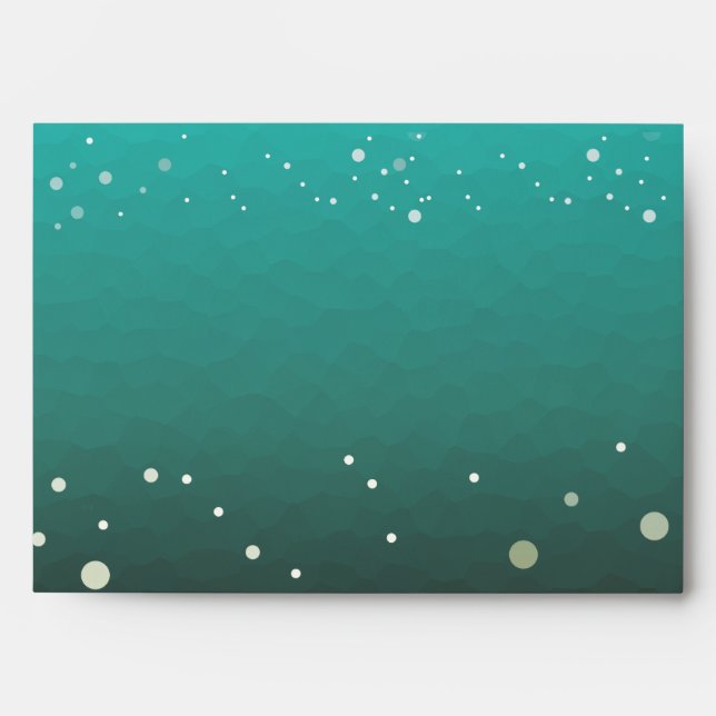 Personalized Sender's Address Ocean Teal Modern Envelope (Front)