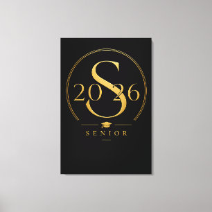 Personalized Senior 2026 Name Graduation Art Canvas Print