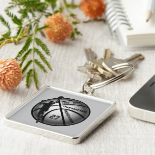 Personalized Senior Basketball Gift Ideas, 4 Text Keychain