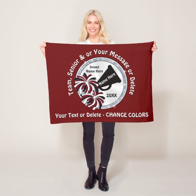 Personalized Senior Cheerleader Gifts, Cheap Cheer Fleece Blanket (In Situ)