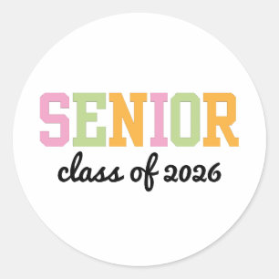 Personalized Senior Classic Round Sticker