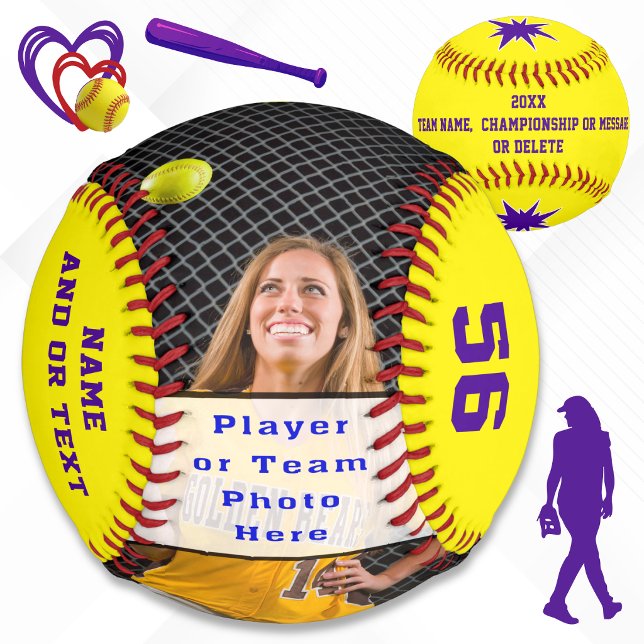Personalized Senior Gifts for Softball Players (Photo Softball. Personalized softballs are great gift ideas for softball players, softball seniors.)