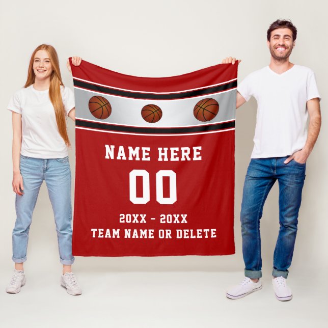Personalized Senior Night Basketball Gift Ideas Fleece Blanket (In Situ)