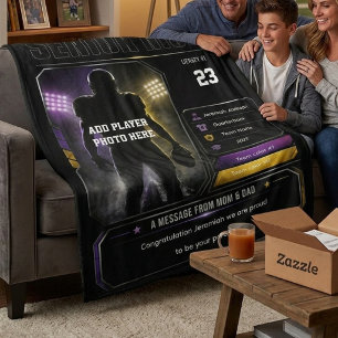 Personalized Senior Night Football Blanket Custom