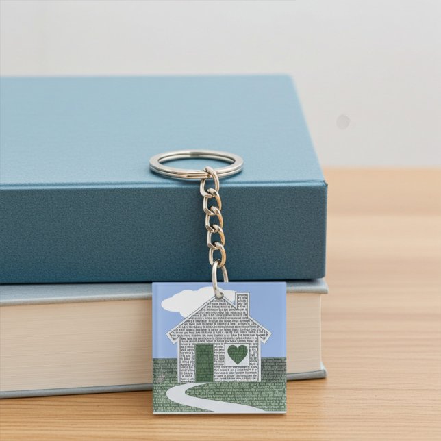Personalized Sentimental Home Quotes with Heart Keychain (Creator Uploaded)