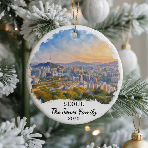 Personalized Seoul Ceramic Ornament, Custom South  Ornament