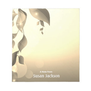 Personalized Sepia Coloured Magical Floral Notepad