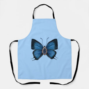 Personalized September Birth Blue Butterfly Apron