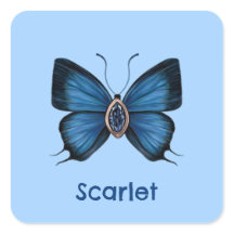 Personalized September Birth Blue Butterfly