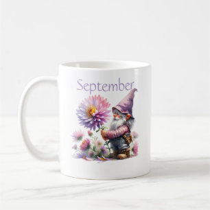 Personalized September Birth Month Garden Gnome Coffee Mug