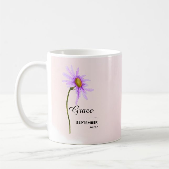 Personalized September Flower Mug (Left)