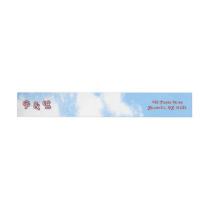 Personalized serene blue sky wraparound address label