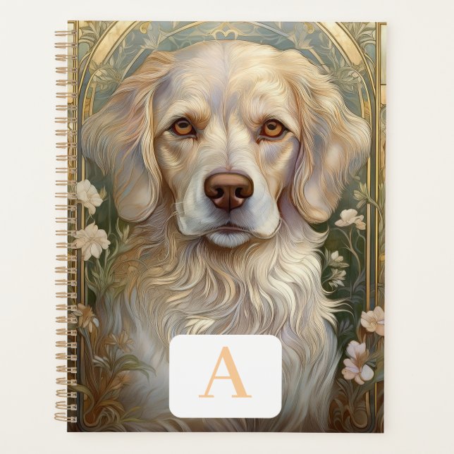 Personalized Serene Dog Planner with Monogram (Front)