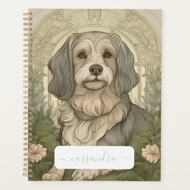 Personalized Serene Dog Planner with Name (Front)