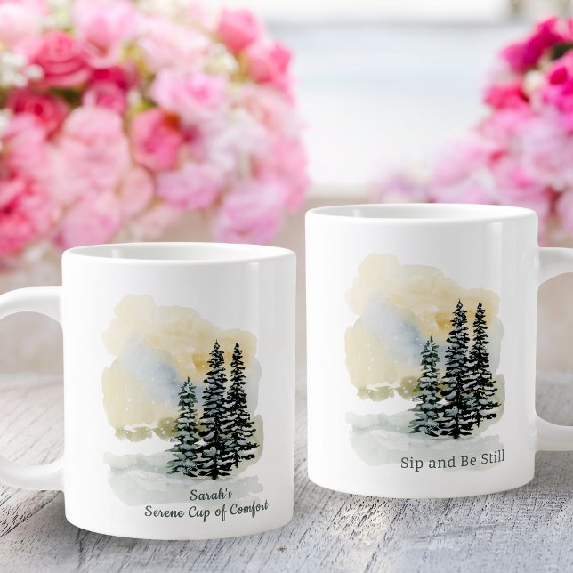 Personalized Serene Sip & Be Still Mug | Watercolo (Créateur téléchargé)
