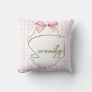 Personalized Serenity Baby Girl Nursery Bow  Throw Pillow