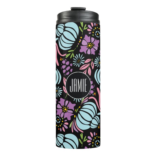 Personalized Serenity  Blue Rose Quartz Pattern Thermal Tumbler (Front)