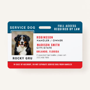 Personalized Service Dog Badge