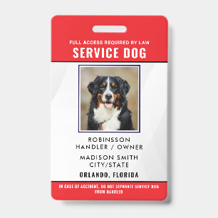 Personalized Service Dog Badge