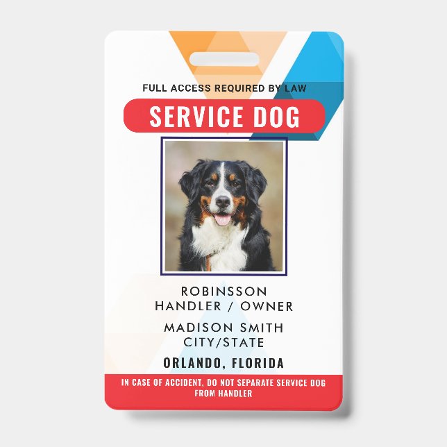 Personalized Service Dog Badge (Front)