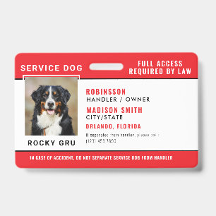 Personalized Service Dog Badge