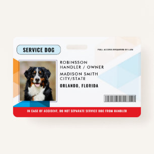 Personalized Service Dog Badge