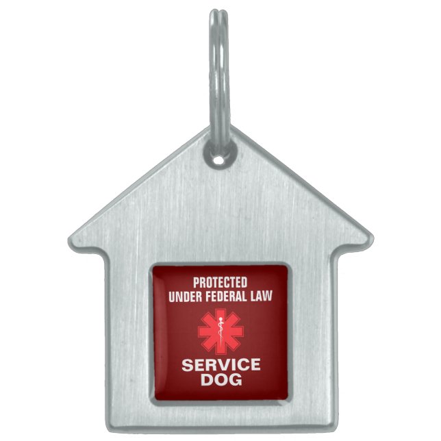Personalized Service Dog Pet ID Tag (Front)