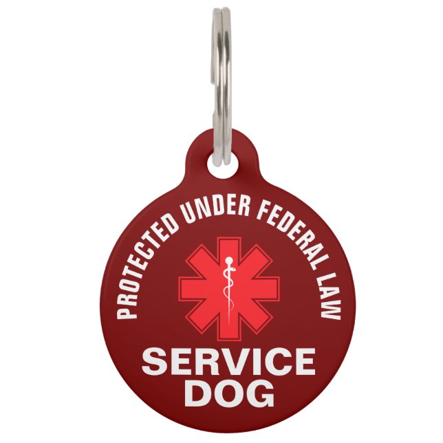 Personalized Service Dog Pet Tag (Front)