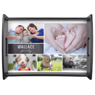 Personalized serving tray with family photos