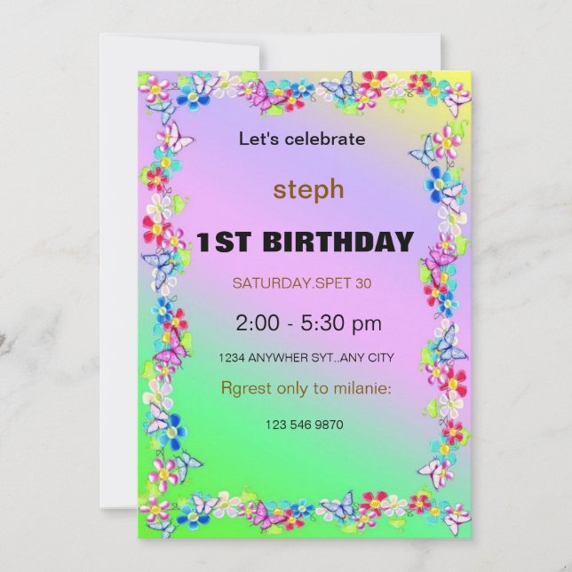 personalized sesame street birthday invite (Front)