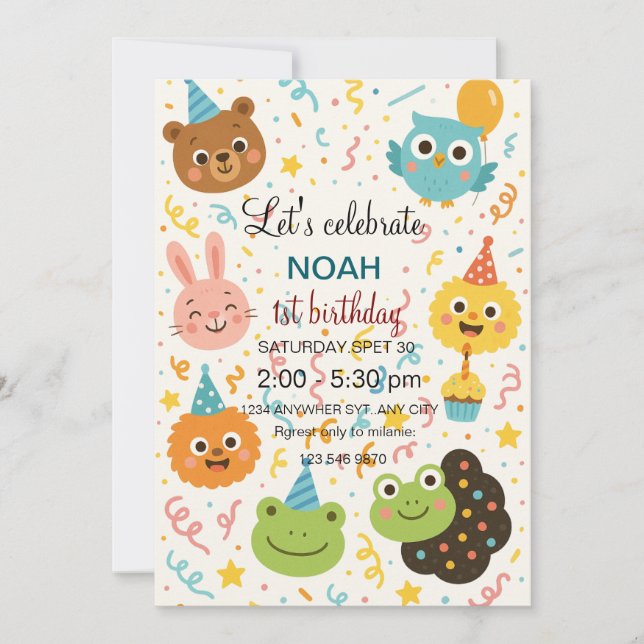 personalized sesame street birthday invite (Front)