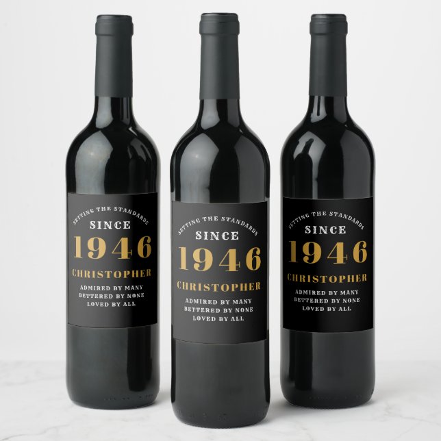 Personalized Setting the Standards Since 1946 Wine Label (Bottles)